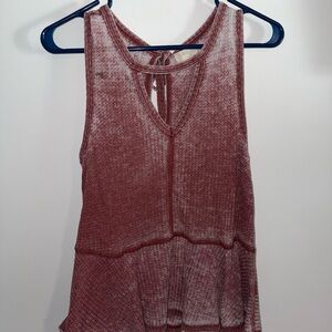 Altar'd State Maroon Textured Tank Top